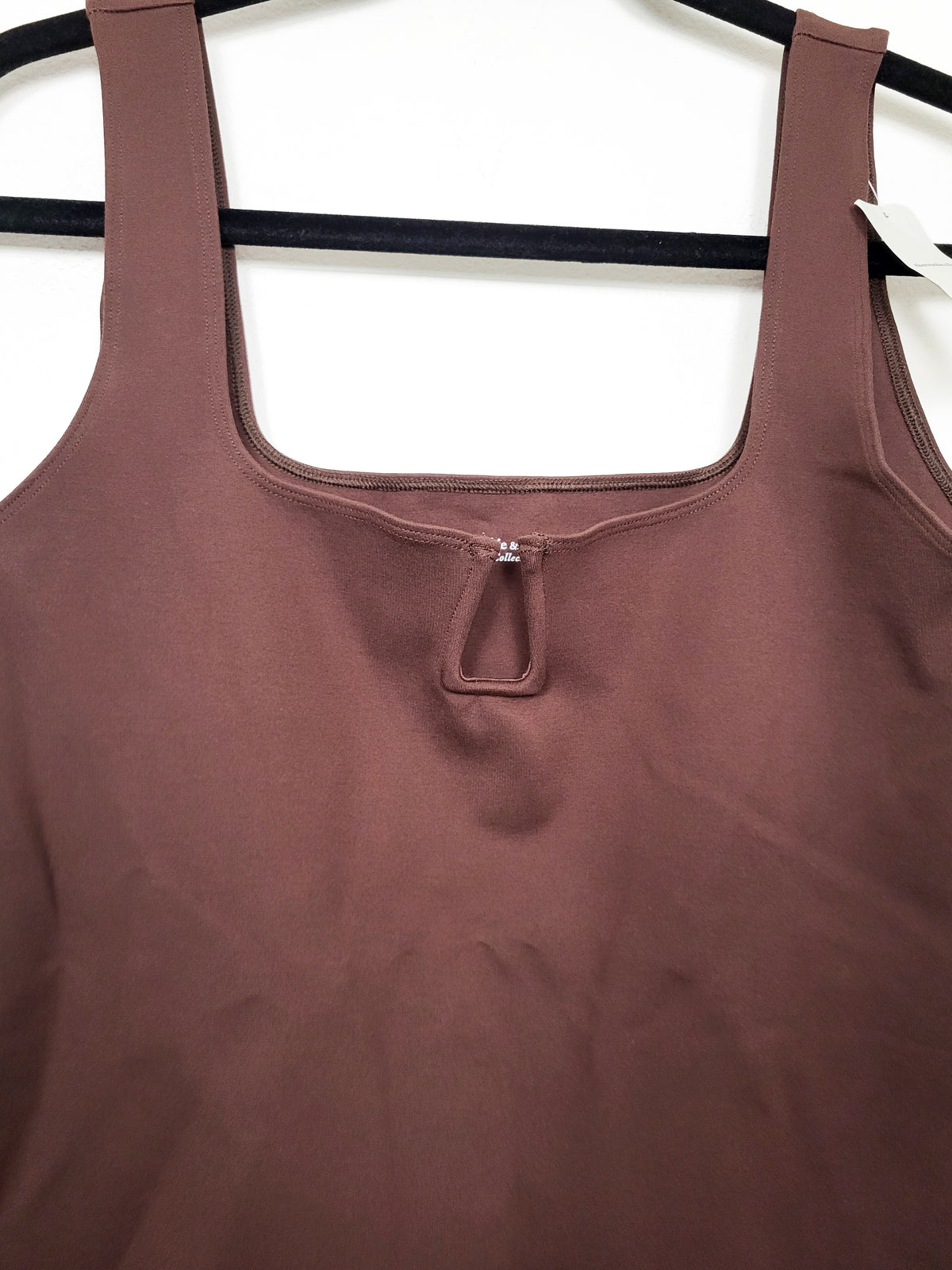 NEW - Abercrombie & Fitch Chocolate Brown "Soft A&F" Square-Neck Keyhole Bodysuit | Size XL