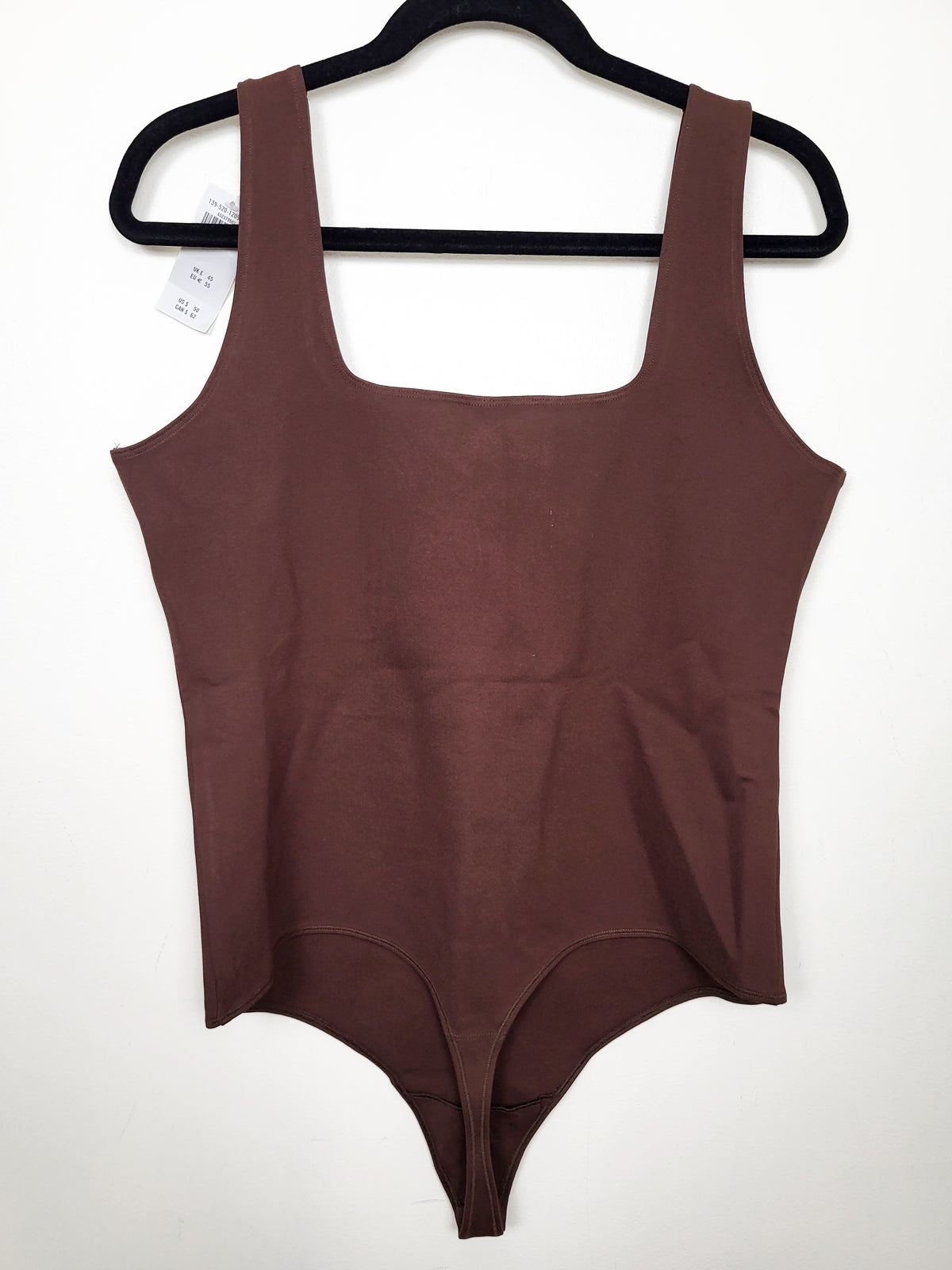 NEW - Abercrombie & Fitch Chocolate Brown "Soft A&F" Square-Neck Keyhole Bodysuit | Size XL