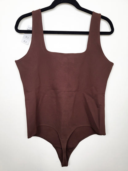 NEW - Abercrombie & Fitch Chocolate Brown "Soft A&F" Square-Neck Keyhole Bodysuit | Size XL