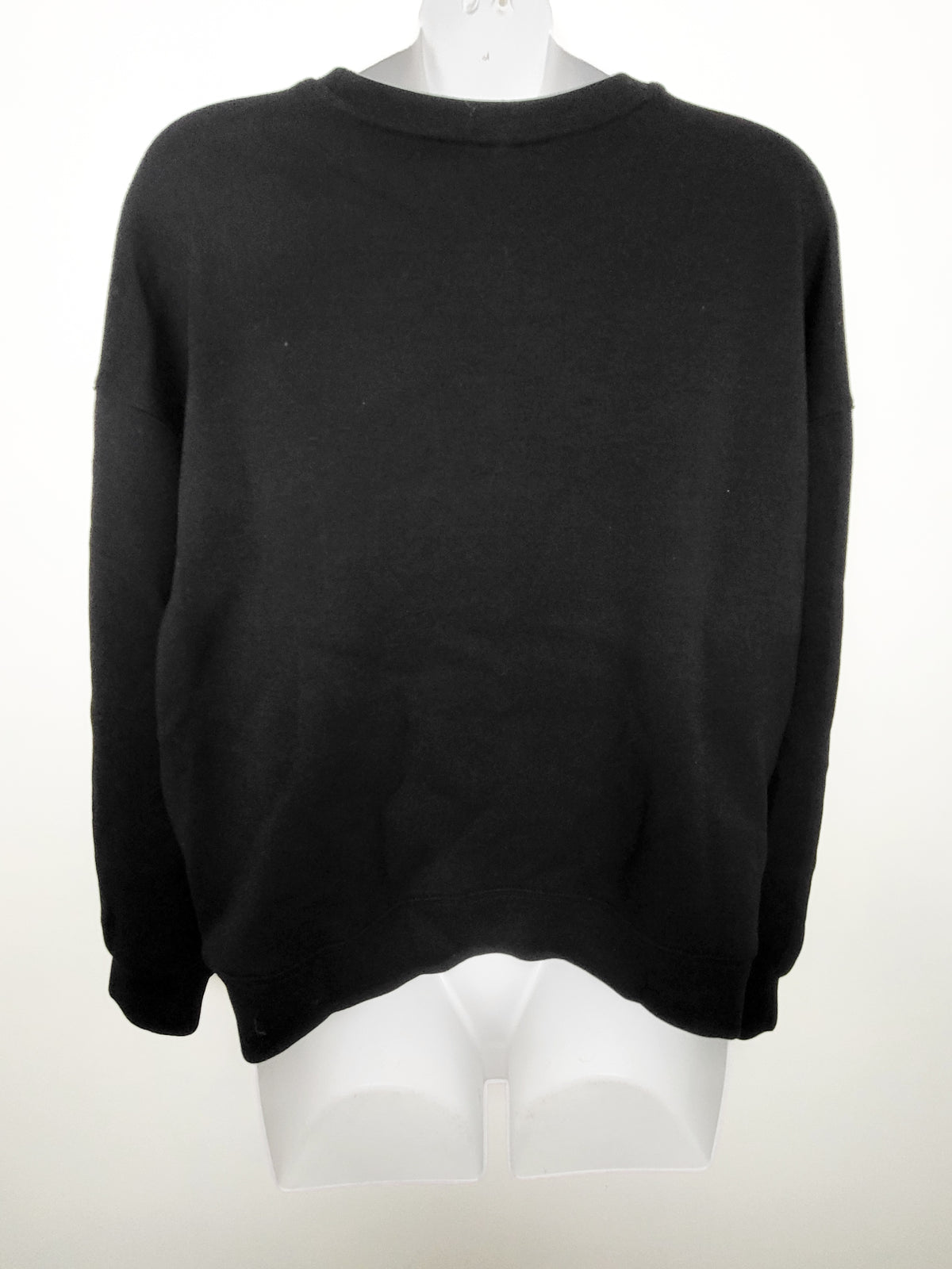 Lazypants Black Women's Double Knit Fleece Cropped Crewneck Sweatshirt | Size XL