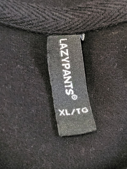 Lazypants Black Women's Double Knit Fleece Cropped Crewneck Sweatshirt | Size XL