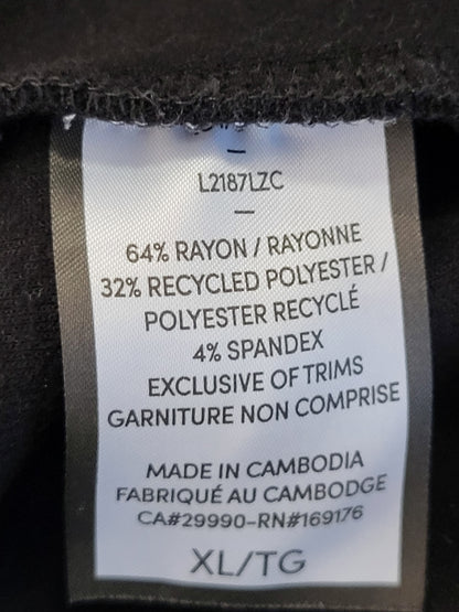Lazypants Black Women's Double Knit Fleece Cropped Crewneck Sweatshirt | Size XL