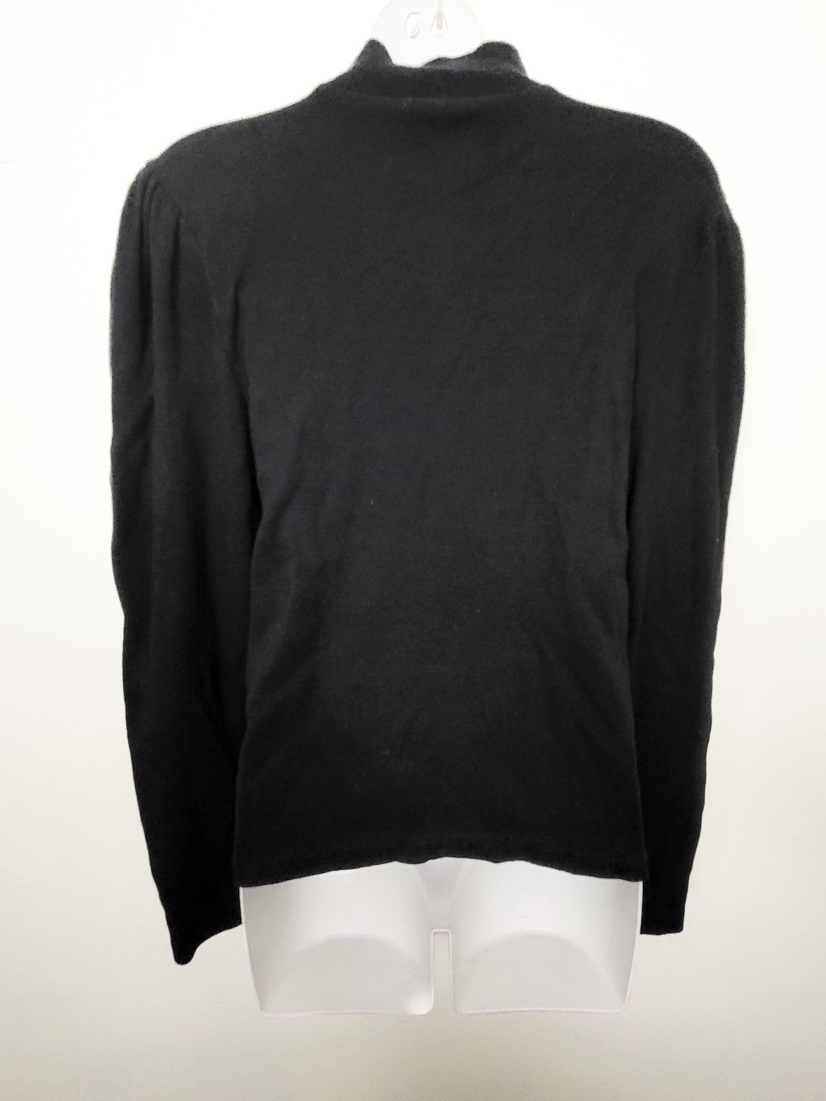 Gap Women's Black Ribbed Mockneck Puff-Sleeve Long Sleeve Top | Size XL