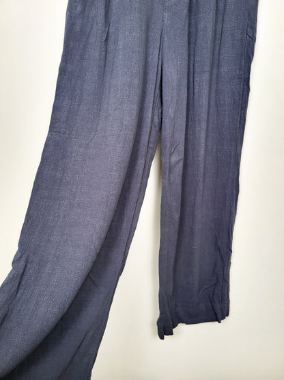 Z Supply Women's Slate Blue"Farah" Pleated High-Waist Wide-Leg Pants | Size XS