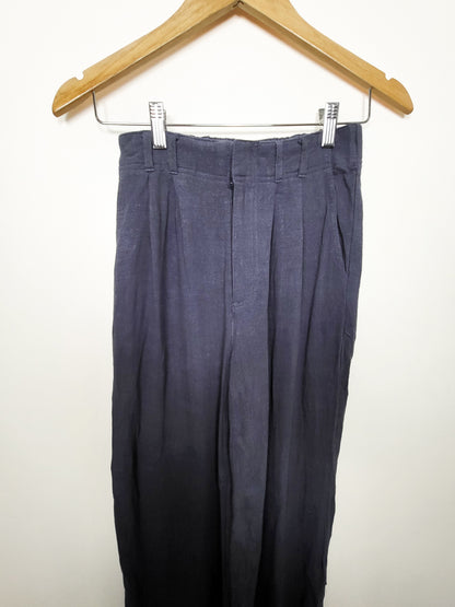 Z Supply Women's Slate Blue"Farah" Pleated High-Waist Wide-Leg Pants | Size XS