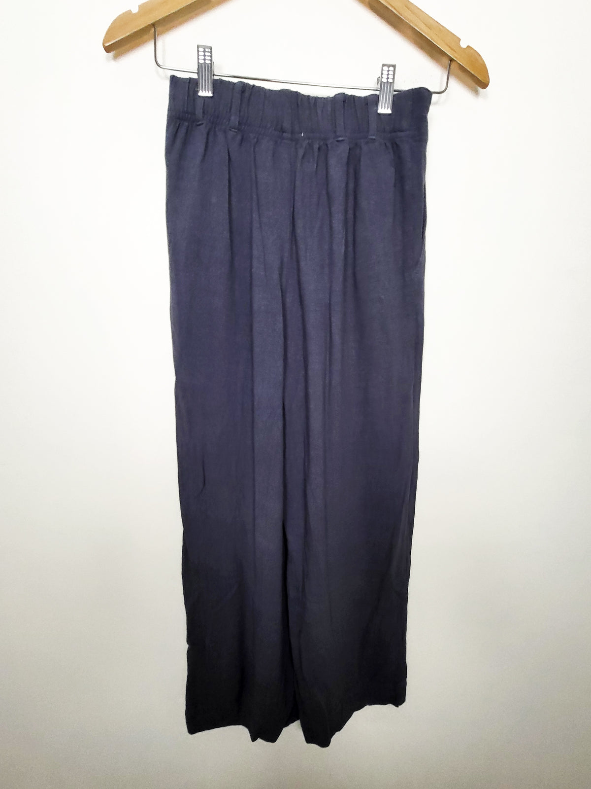 Z Supply Women's Slate Blue"Farah" Pleated High-Waist Wide-Leg Pants | Size XS
