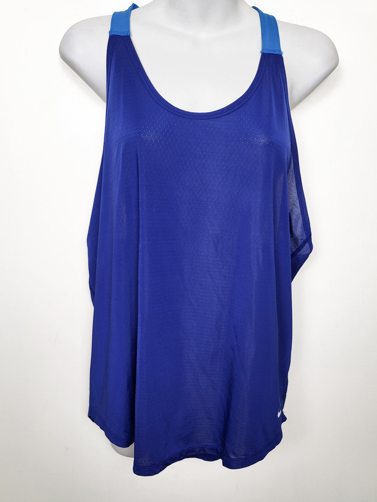 Nike Women's Royyal Blue Dri-FIT "Elastika" Just Do It T-Back Training Tank Top | Size MEDIUM