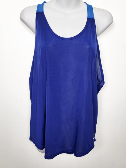 Nike Women's Royyal Blue Dri-FIT "Elastika" Just Do It T-Back Training Tank Top | Size MEDIUM