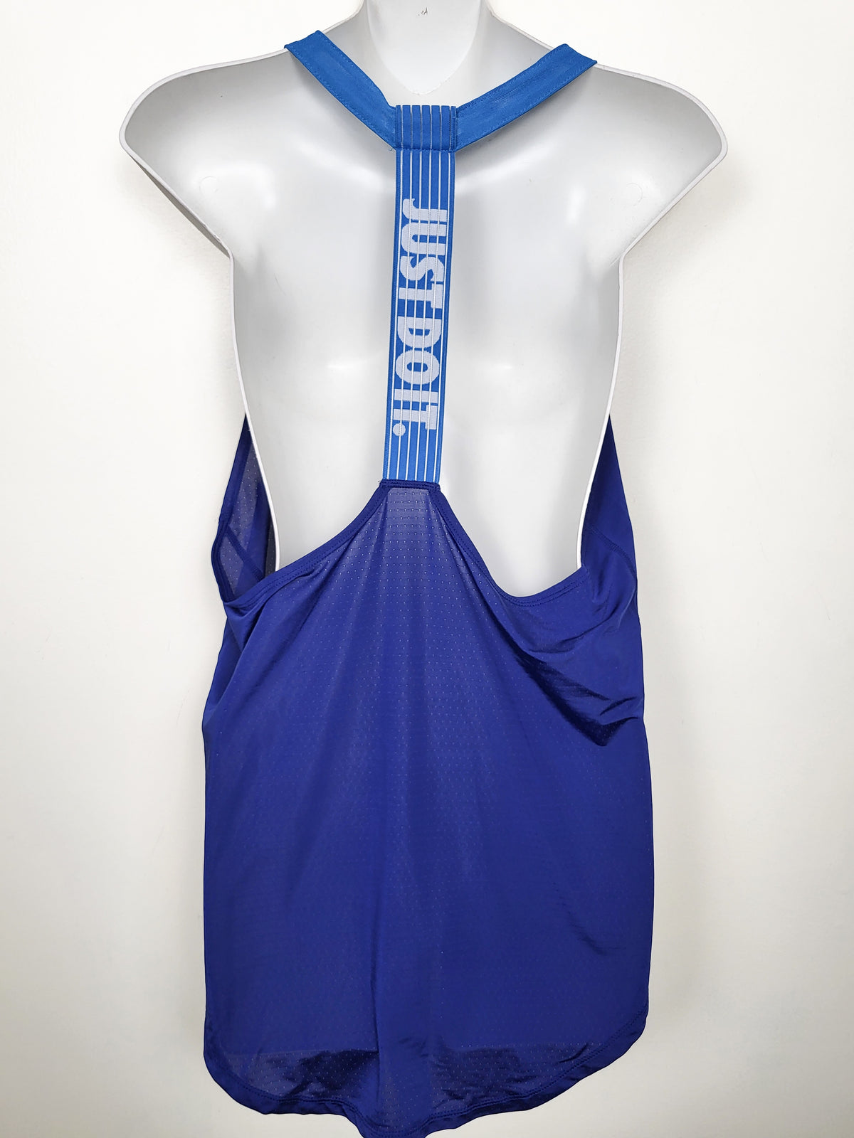 Nike Women's Royyal Blue Dri-FIT "Elastika" Just Do It T-Back Training Tank Top | Size MEDIUM