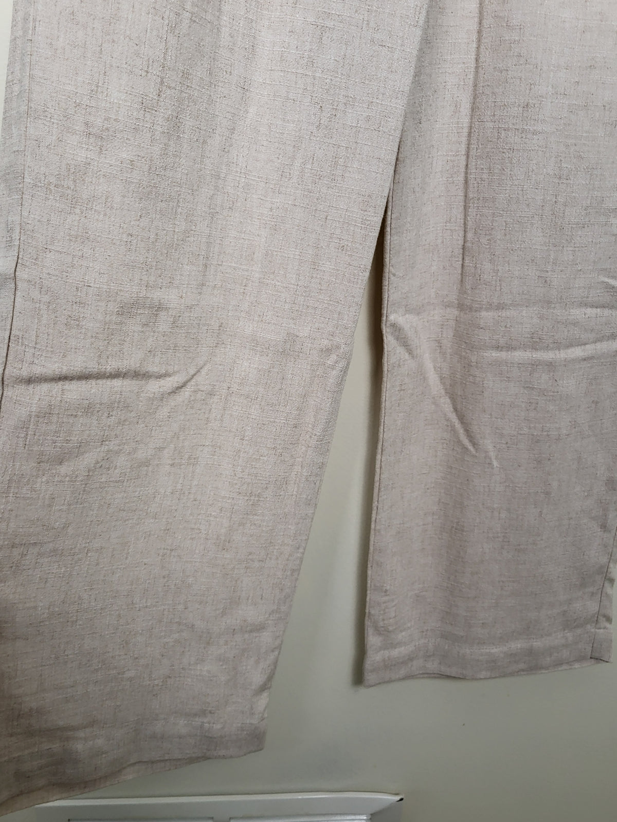 NEW - Vero Moda Women's Oatmeal "Vertira" Mid-Rise Wide-Leg Linen-Blend Pants | Size XS