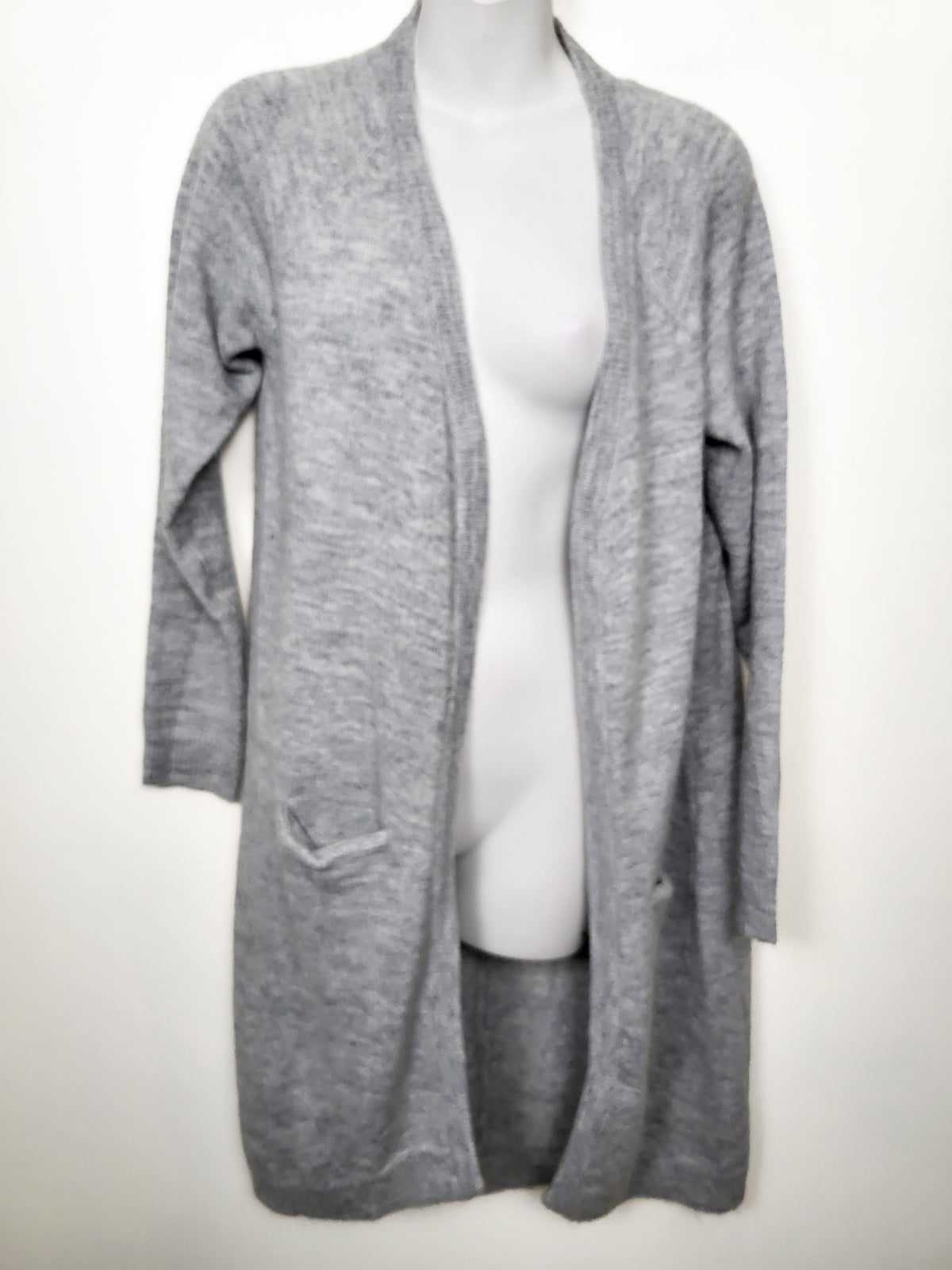 Minimum Women's Gray "Kerstin" Open-Front Longline Cardigan | Size SMALL