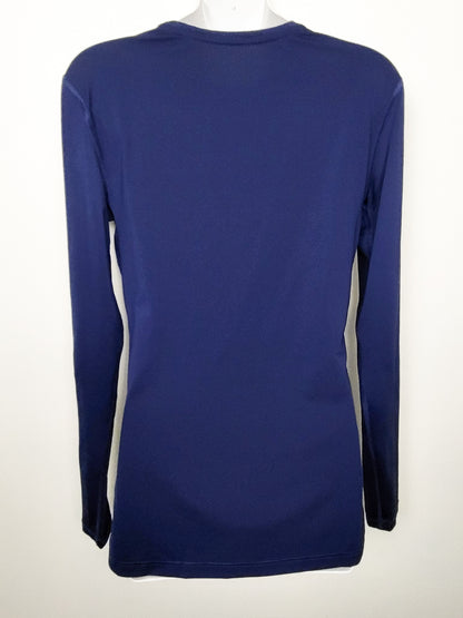 Nike Women's Midnight Blue Dri-FIT "Legend" Scoop-Neck Long-Sleeve Training Top | Size LARGE