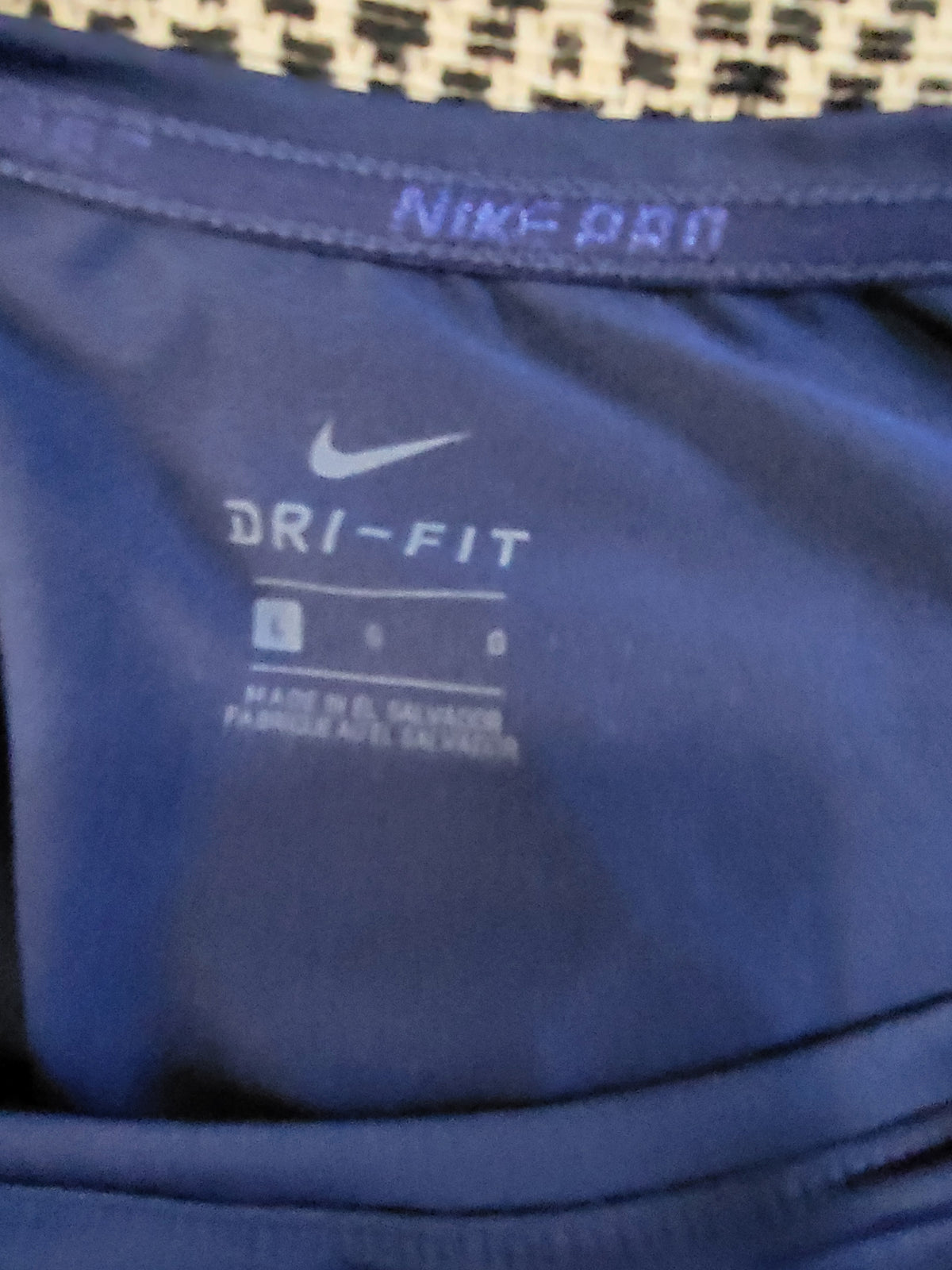 Nike Women's Midnight Blue Dri-FIT "Legend" Scoop-Neck Long-Sleeve Training Top | Size LARGE