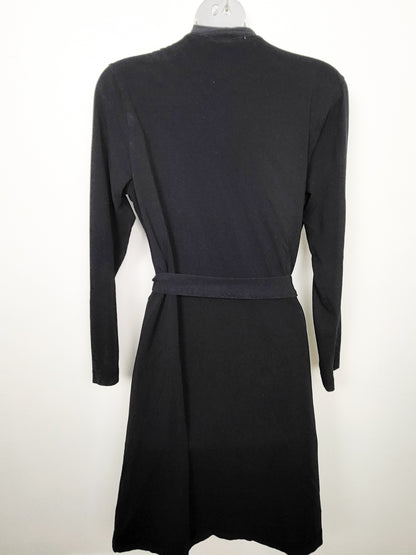 Hudson North Women's Black Wrap Style  Belted Cardigan/Robe | Sizes like a SMALL