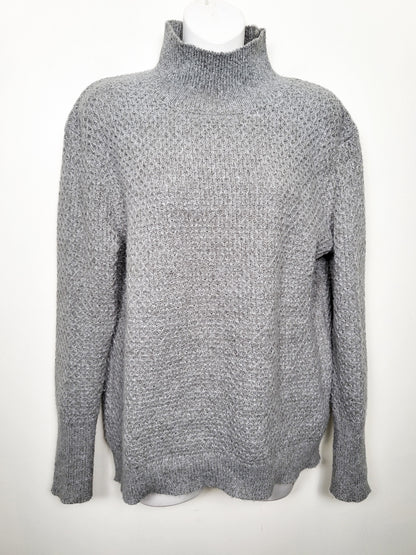 Jana Grey Women's Textured Mockneck Knit Sweater | Size XS