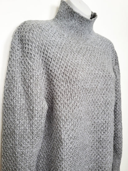 Jana Grey Women's Textured Mockneck Knit Sweater | Size XS
