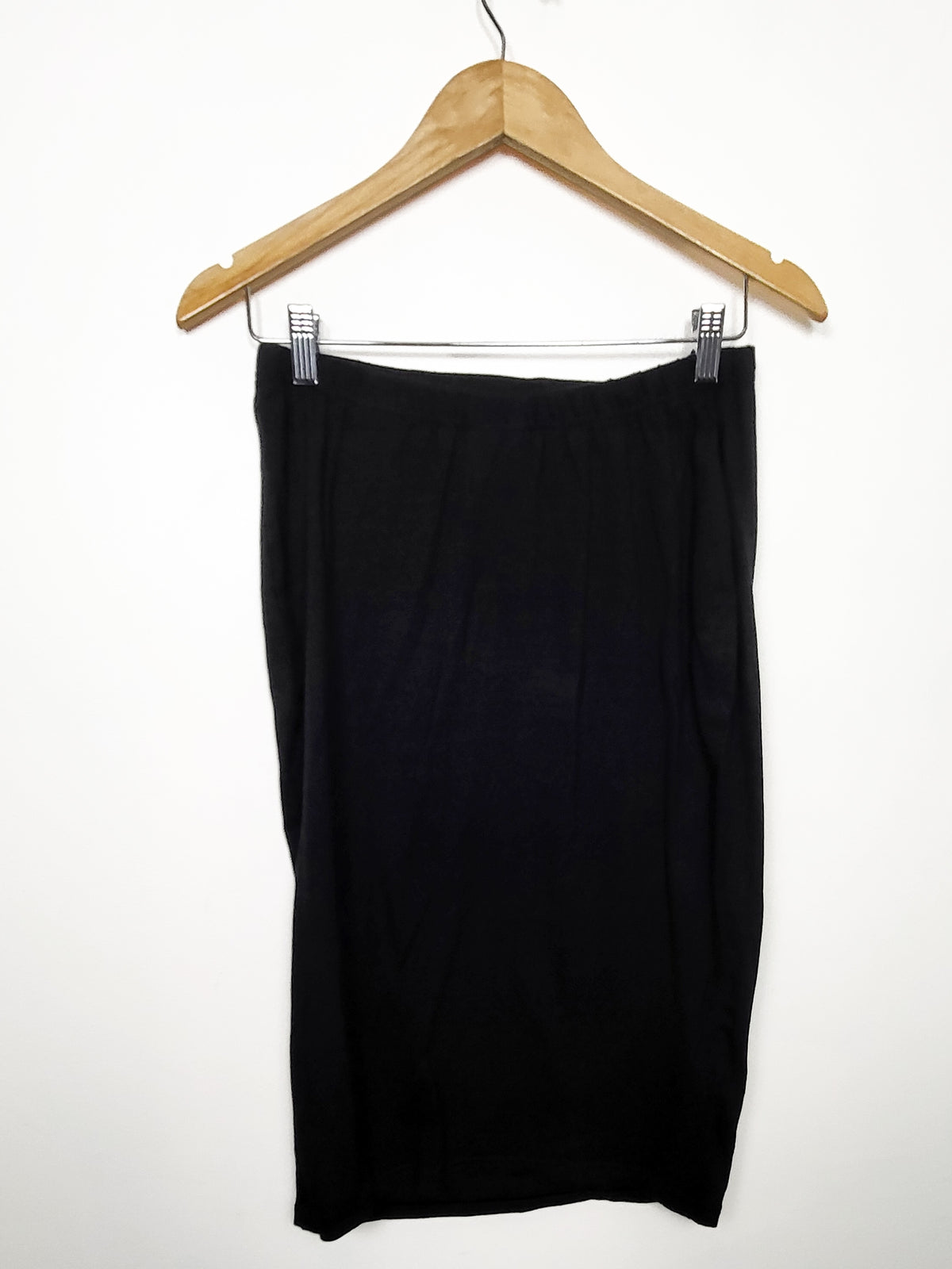 H&M Women's Black Cotton-Jersey Mini Pencil Skirt  | Size MEDIUM