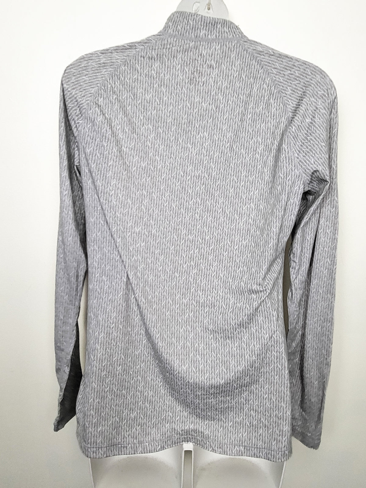 Paradox Women's Grey Patterned Merino Blend 1/4 Zip Base Layer Top | Size MEDIUM