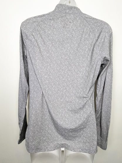 Paradox Women's Grey Patterned Merino Blend 1/4 Zip Base Layer Top | Size MEDIUM