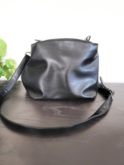 Matt & Nat Black Vegan Leather Crossbody / Shoulder Bag