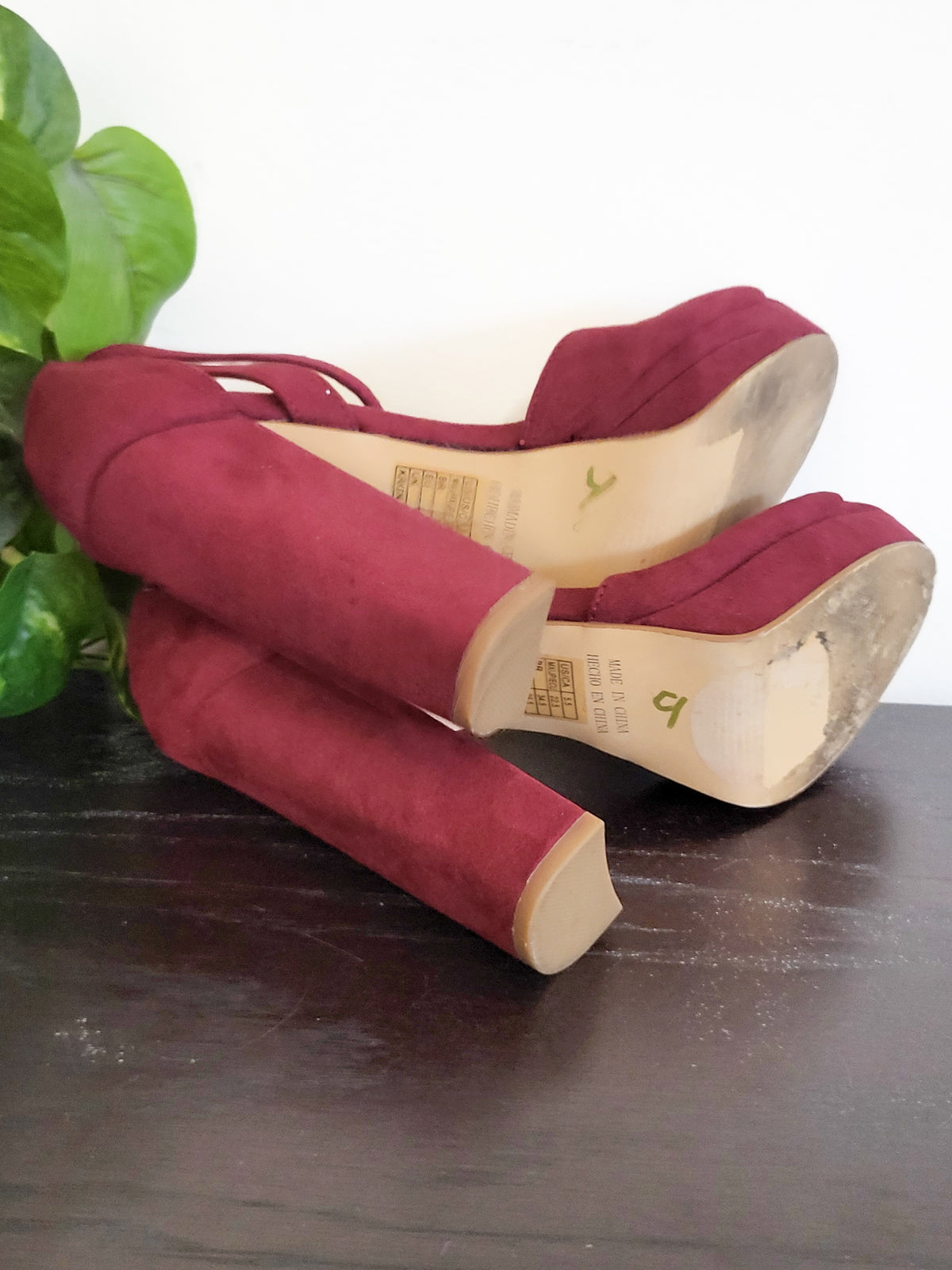 Forever 21 Women's Faux-Suede Platform Block Heels - Size 5.5