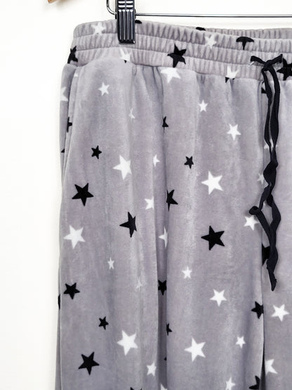 Tommy Hilfiger Women's Gray Star-Print Plush Fleece Pajama Pants - Size Medium