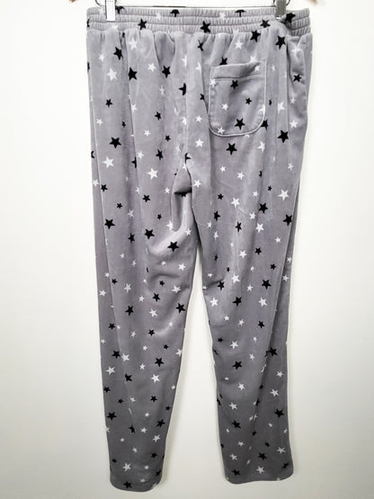 Tommy Hilfiger Women's Gray Star-Print Plush Fleece Pajama Pants - Size Medium