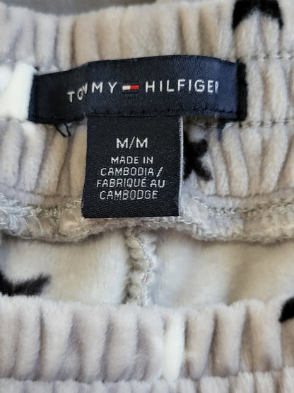 Tommy Hilfiger Women's Gray Star-Print Plush Fleece Pajama Pants - Size Medium