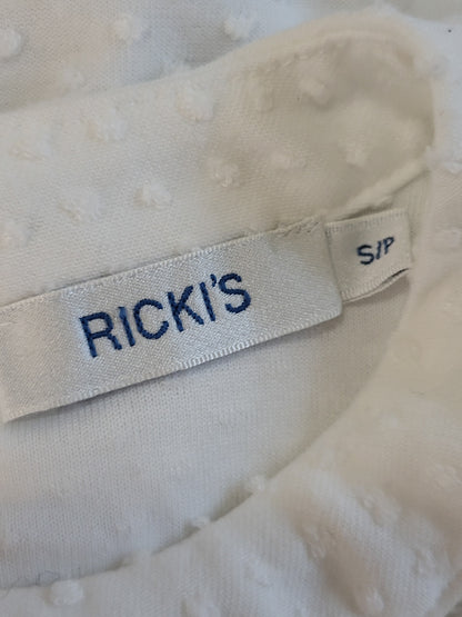 Ricki's Sleeveless Swiss Dot Blouse with Crocheted Yoke - Size Small