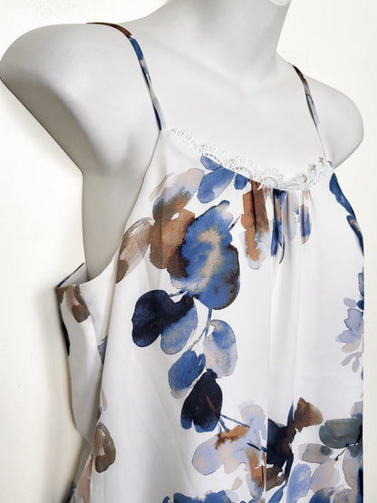 RW&CO. Watercolor Floral Lace-Trim Cami Tank Top - Size XS