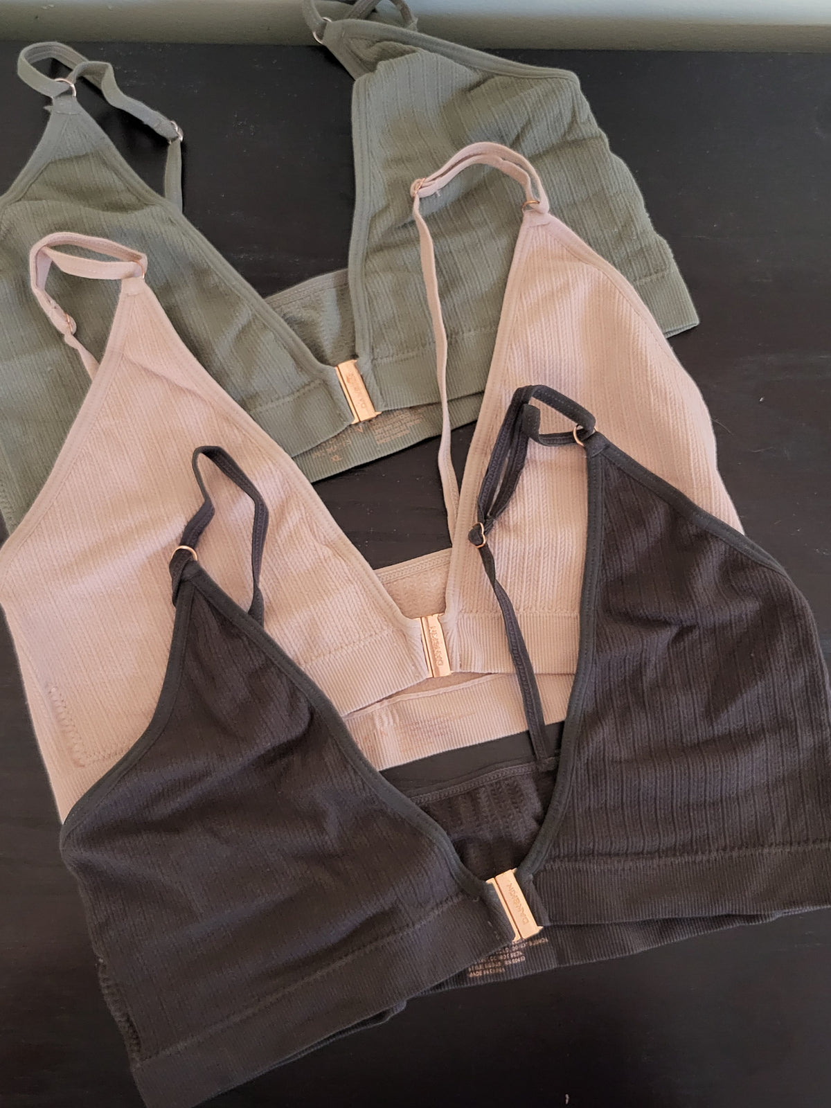 Danskin 3-Pack Front Closure Bralettes - Size XL