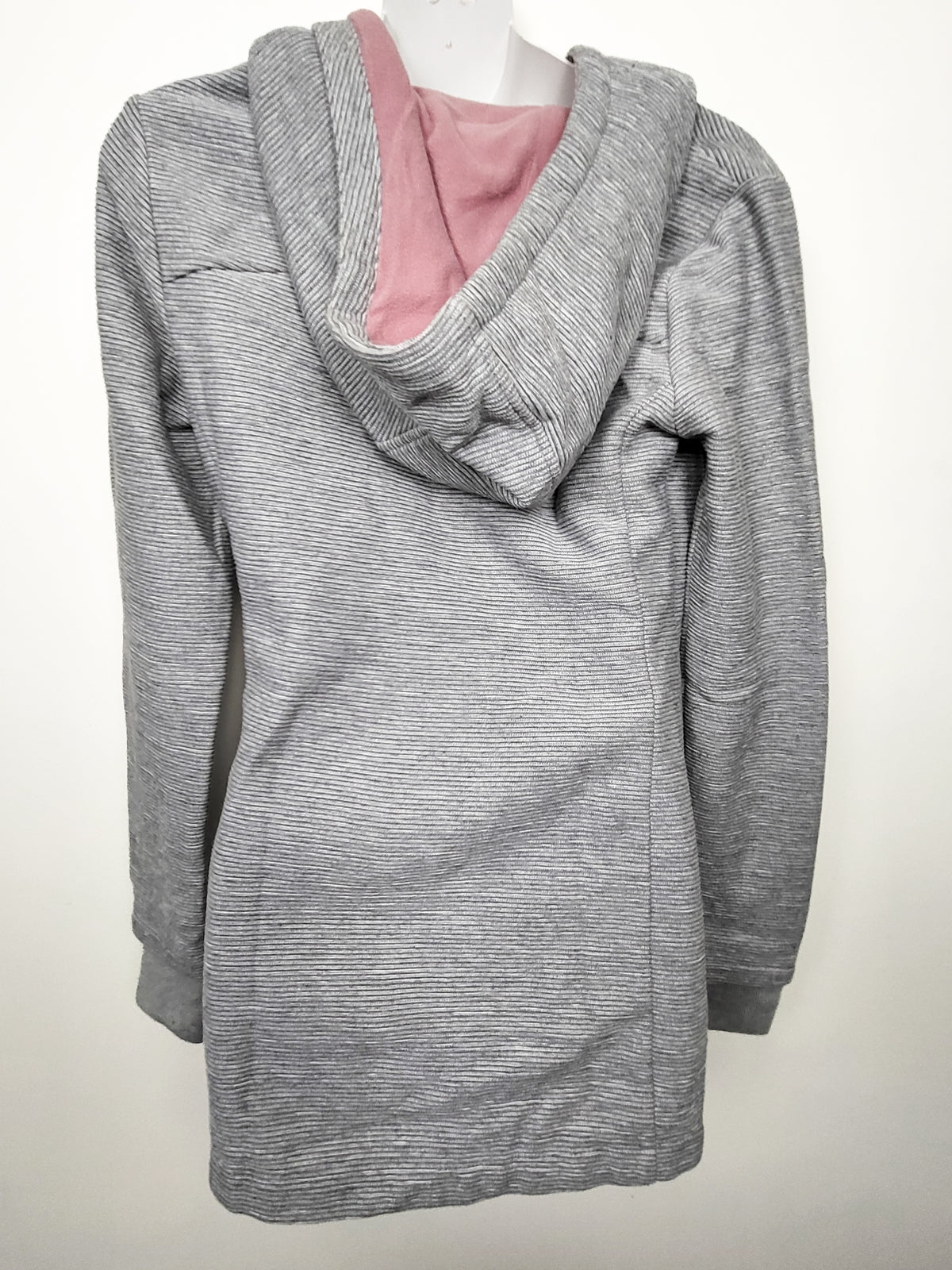 Bench grey ribbed fleece lined hooded jacket - size XS