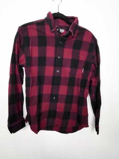 Eddie Bauer red buffalo plaid checked button down flannel shirt  - Men's Medium