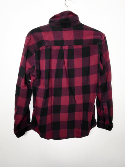 Eddie Bauer red buffalo plaid checked button down flannel shirt  - Men's Medium