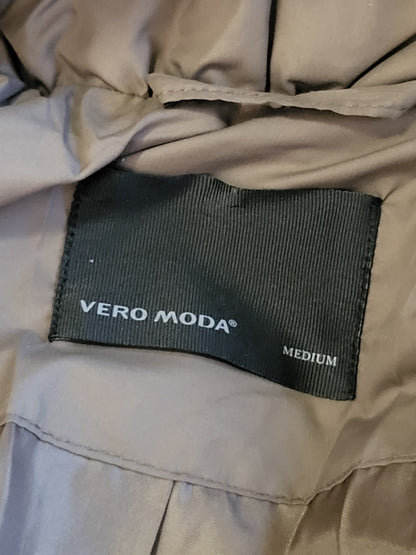 Vero Moda Women's Smocked-Waist Down Filled Puffer Jacket - Size Medium