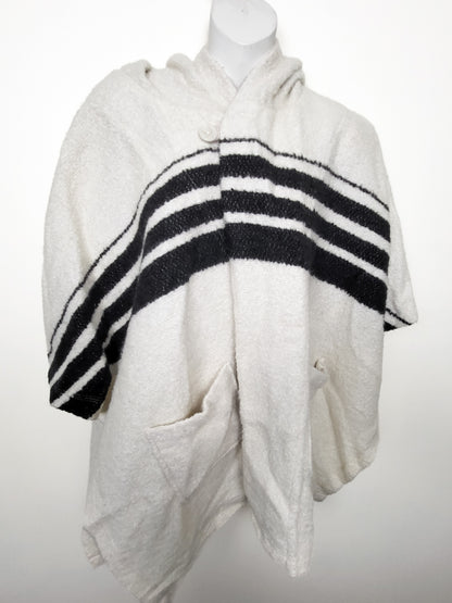 Aritzia "Golden by TNA" Wool-Blend Hooded Striped Poncho Cape - Size Small/Medium