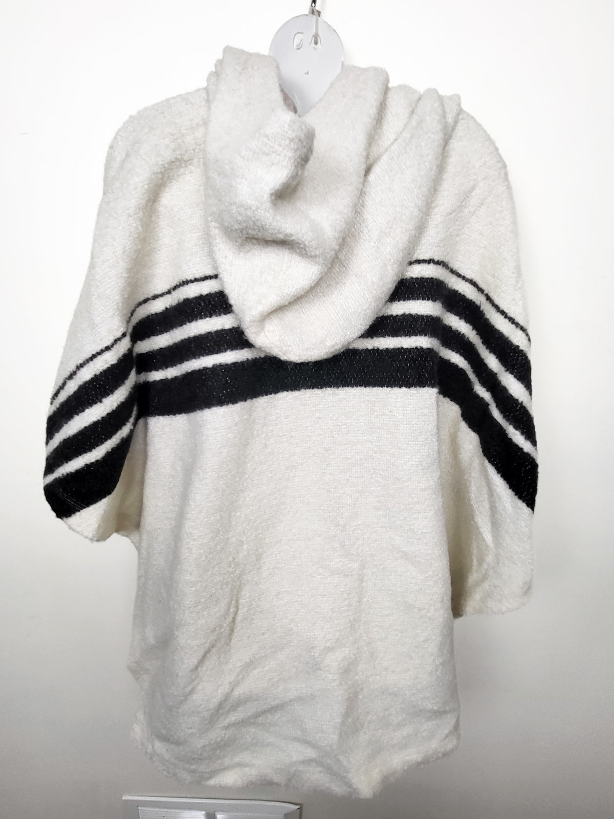 Aritzia "Golden by TNA" Wool-Blend Hooded Striped Poncho Cape - Size Small/Medium