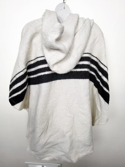 Aritzia "Golden by TNA" Wool-Blend Hooded Striped Poncho Cape - Size Small/Medium