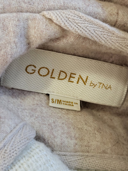 Aritzia "Golden by TNA" Wool-Blend Hooded Striped Poncho Cape - Size Small/Medium