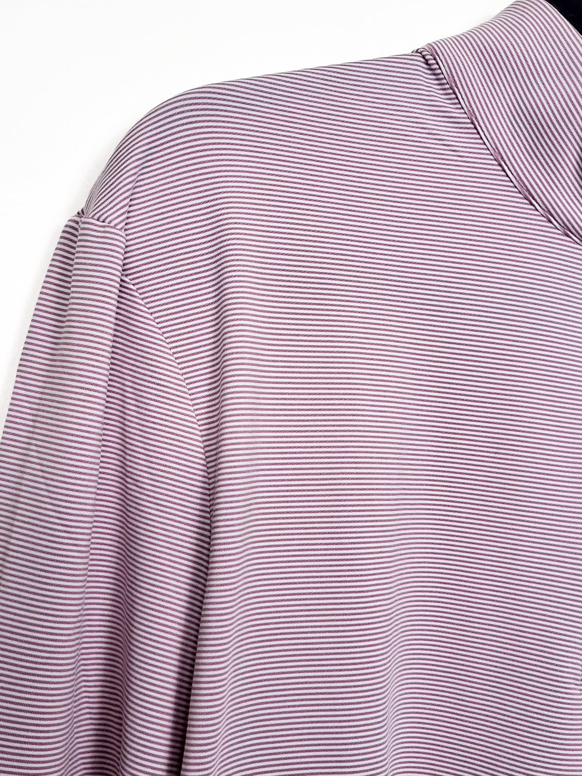 NEW - Jack Nicklaus men's lavender striped  performance quarter-zip golf pullover - size LARGE