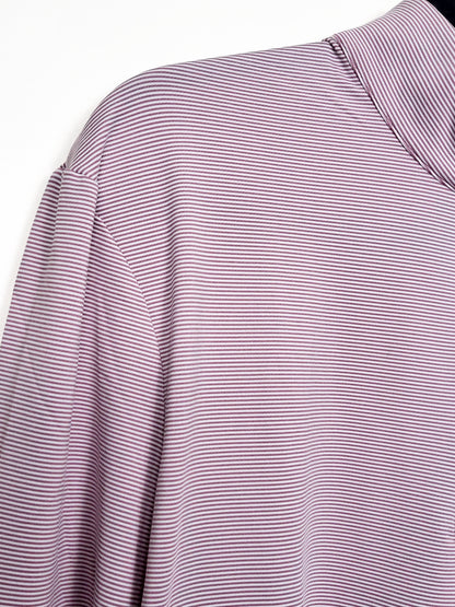 NEW - Jack Nicklaus men's lavender striped  performance quarter-zip golf pullover - size LARGE