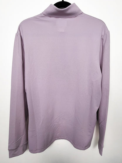 NEW - Jack Nicklaus men's lavender striped  performance quarter-zip golf pullover - size LARGE