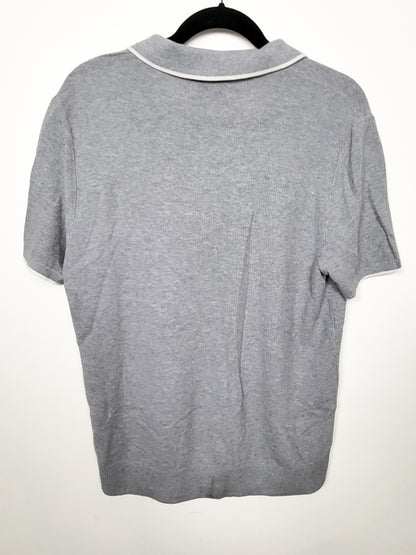 Old Navy men's grey knit lightweight polo style sweater - Size MEDIUM