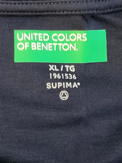 United Color of Benetton women's navy supima cotton short sleeve t-shirt - Size XL