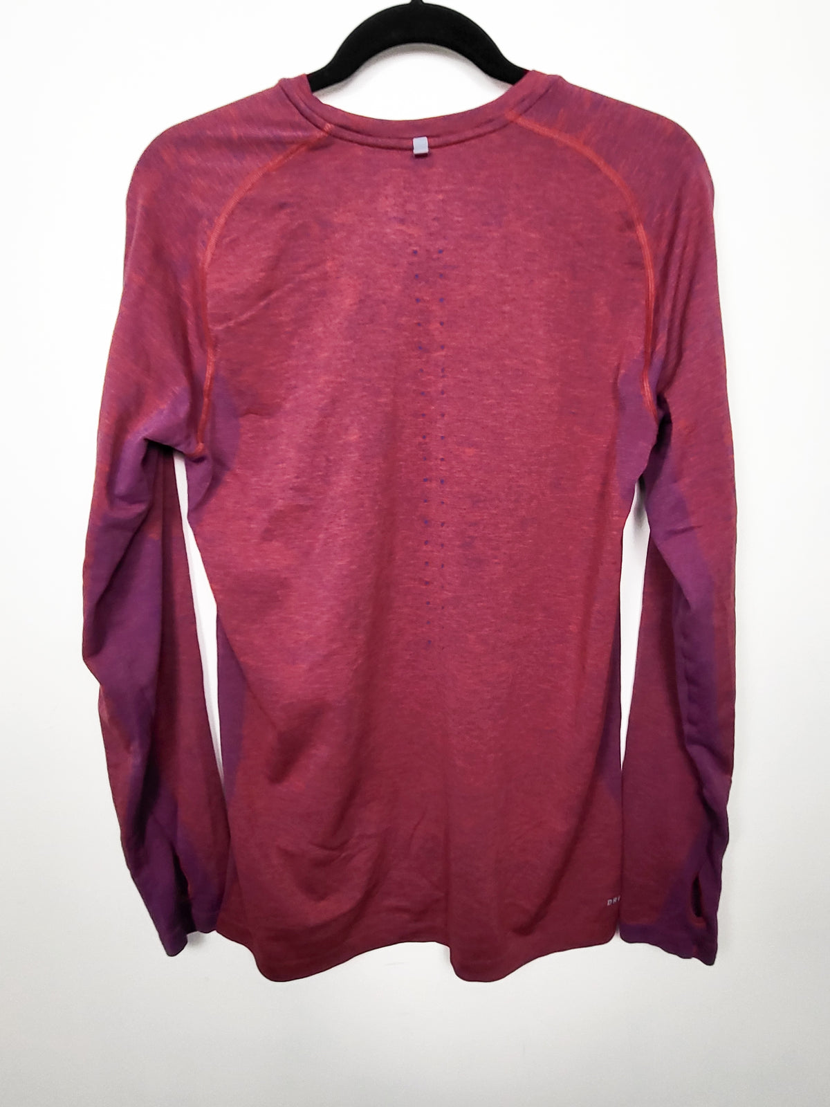 Nike Men's  Running Dri-FIT Knit Long Sleeve shirt in heathered red and blue - size MEDIUM