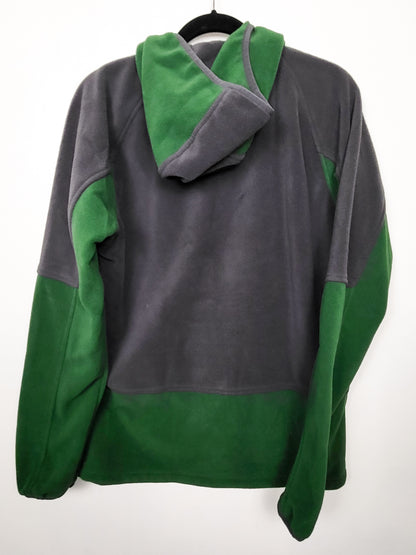 Columbia Sportswear men's grey and green Basin Trail 1/2 Snap Fleece Hoodie - Size MEDIUM