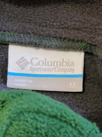 Columbia Sportswear men's grey and green Basin Trail 1/2 Snap Fleece Hoodie - Size MEDIUM