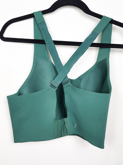 Knix green Catalyst front zip sports bra - size 6++ (32G / 32H / 34G)