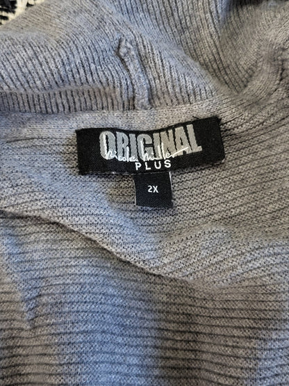 Original by Nicole Miller women's grey open front drape cardigan sweater - Size 2X