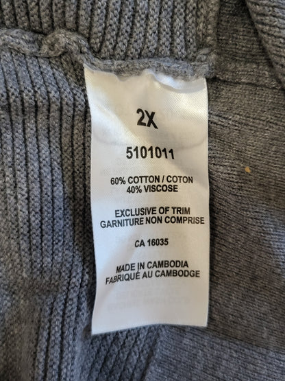 Original by Nicole Miller women's grey open front drape cardigan sweater - Size 2X